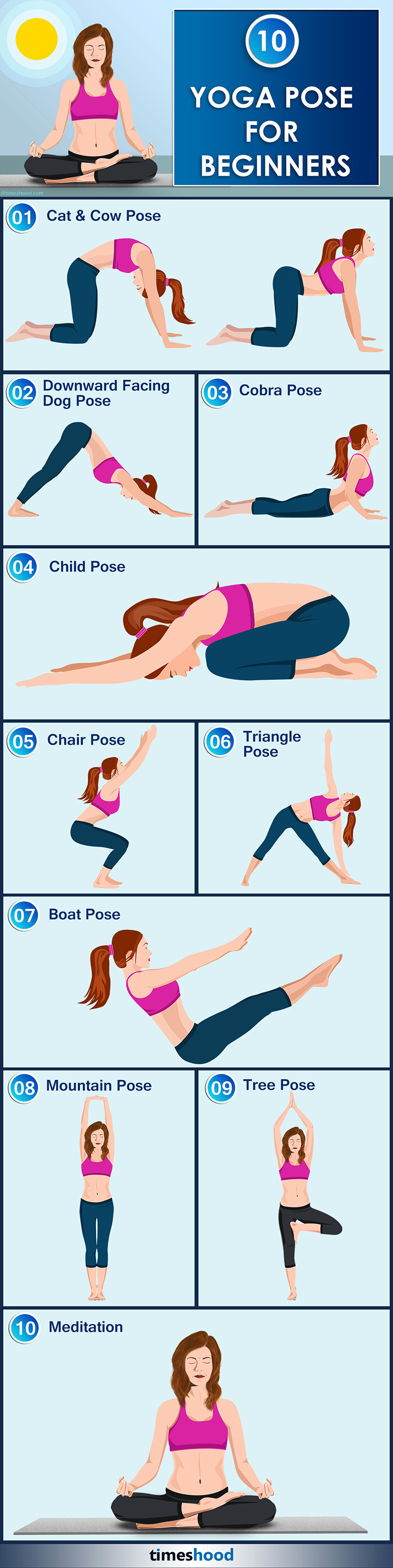 Yoga Pose for beginners - 10 Simple yoga pose for beginners with benefits [Infographic]. 10 Morning Yoga Workout for Women. Flat Belly Yoga Workout | Fat Burning Yoga Poses | Yoga for Positivity