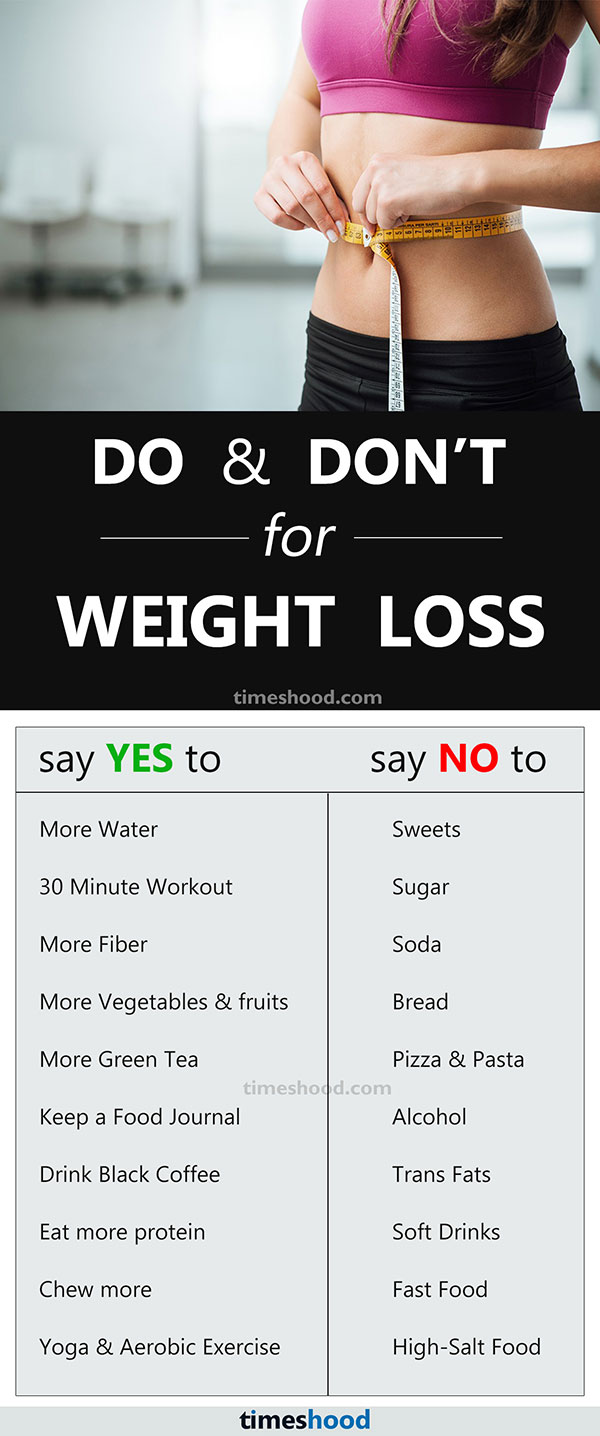 Find some Do and Don't Weight Loss tips for fast result. 10 Tips to help you lose weight fast.
