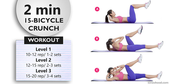 BICYCLE CRUNCH - Quick Morning workout for women