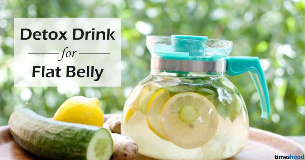Detox Drink for Flat Belly: 5 Kitchen Ingredients: cucumber, lemon, mint, and ginger detox water for flat belly.