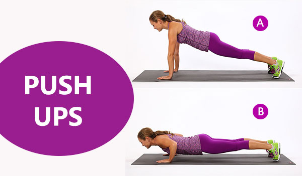 Push-Ups - Evening workout for weight loss.