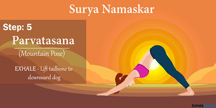 Parvatasana (Mountain Pose) - Surya Namaskar Yoga - Step by step practice guide