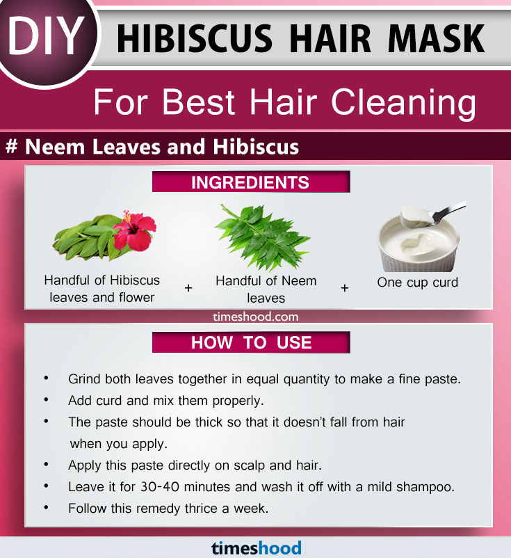 Hibiscus Hair Mask for hair cleaning. Neem leaves are one of the best remedies that deals with all types problem. Remedy to get rid of scalp infection. Best anti-dandruff remedy. DIY Hibiscus hair mask for to get rid of dandruff fast at home. How to use hibiscus for hair growth. | Timeshood.com