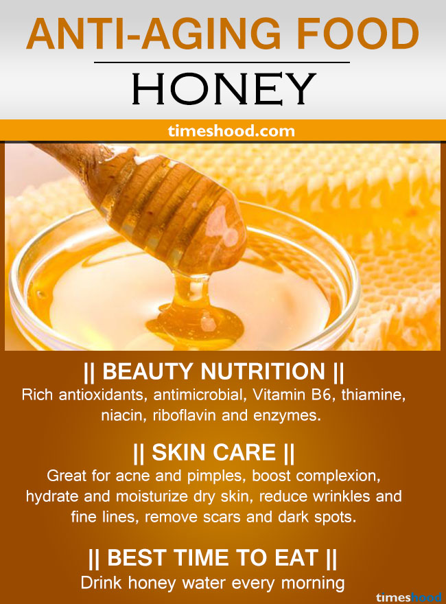 Honey for wrinkles free skin. Moisturize dry skin and reduce face wrinkles. Anti-aging drink for youthful skin. Best Anti-aging tips.