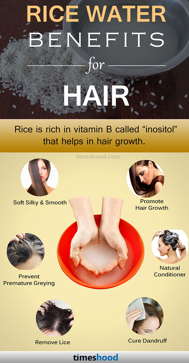 Benefits of Rice Water for Hair growth. Check out how to use Rice water for hair. How to make your hair grow faster. Rice Water for hair remedy. Via Timeshood.com