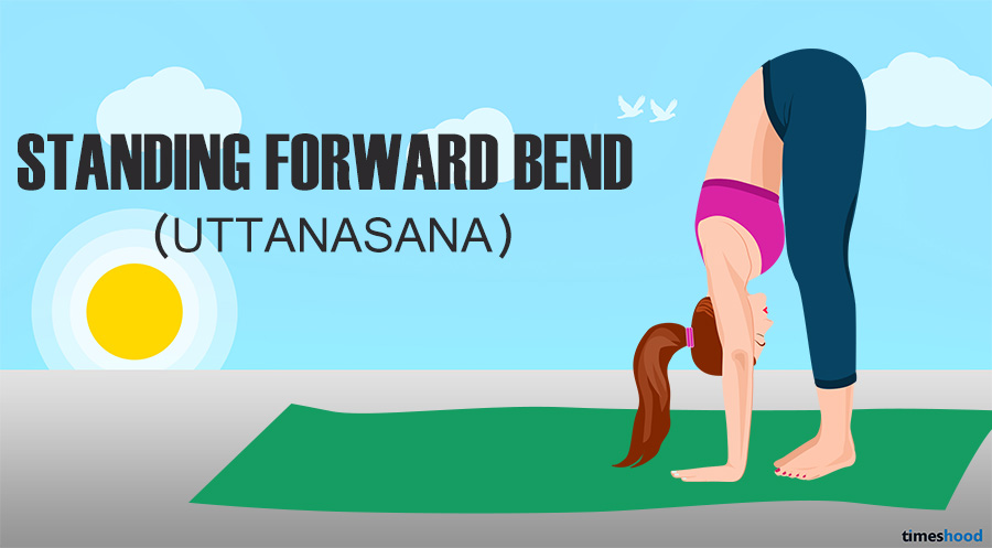 Stand forward bend yoga for belly fat.