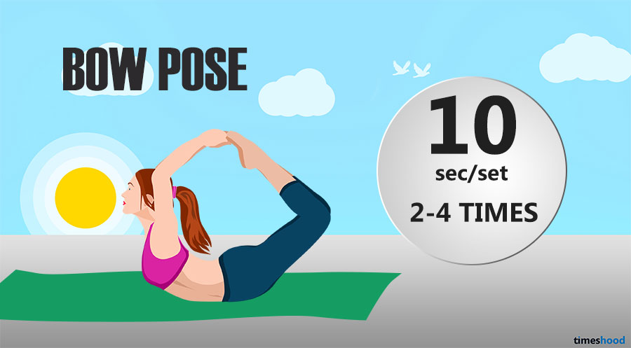 How to do bow pose yoga pose to improve flexibility. Beginner’s yoga routine for flexibility and strength. Flexibility stretch for beginners. 