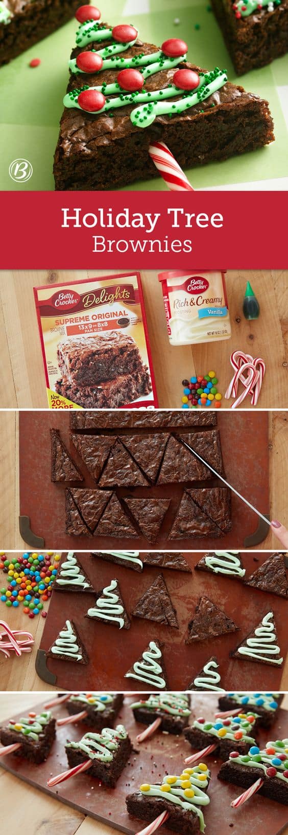Try this Christmas tree brownies on special eve and parties. DIY recipes for Christmas. Find more 15 cookies recipes on timeshood.com