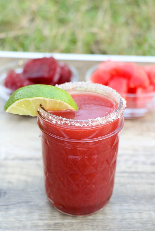 Watermelon Strawberry Pomegranate Margarita. Get 50 more refreshing summer drink recipes. Best modern summer cocktail recipes. 