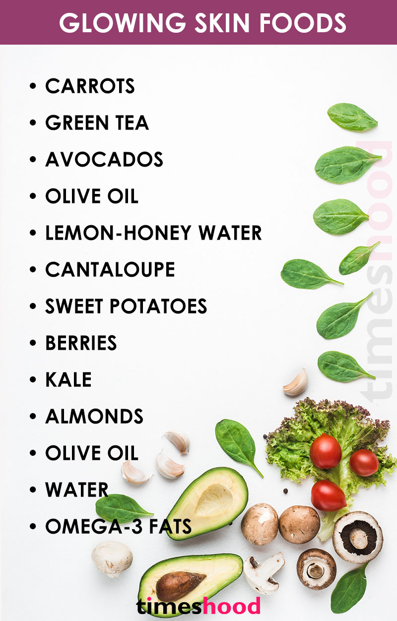 Want glowing skin naturally? Eat these natural glowing skin food regularly for healthier skin tone. Anti-aging foods for women. Healthy skin food. 