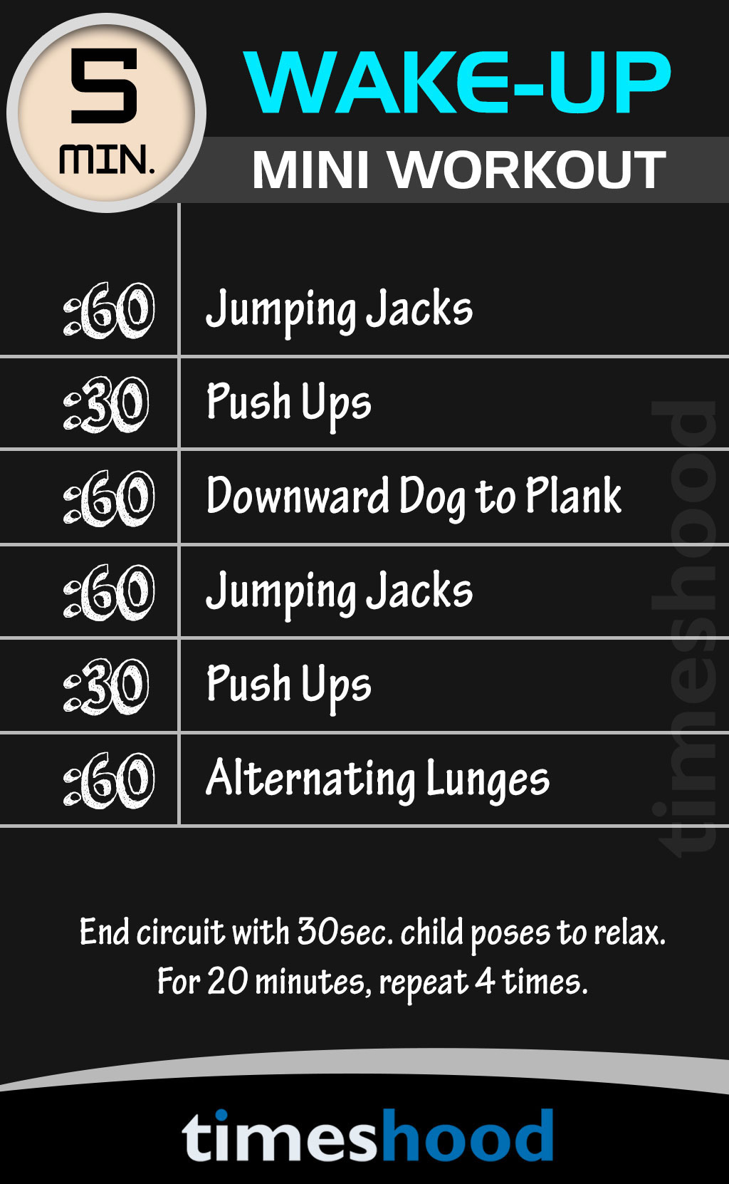 Try this quick and easy 5-minute wake up workout every morning. Best full body toning workout for women. 