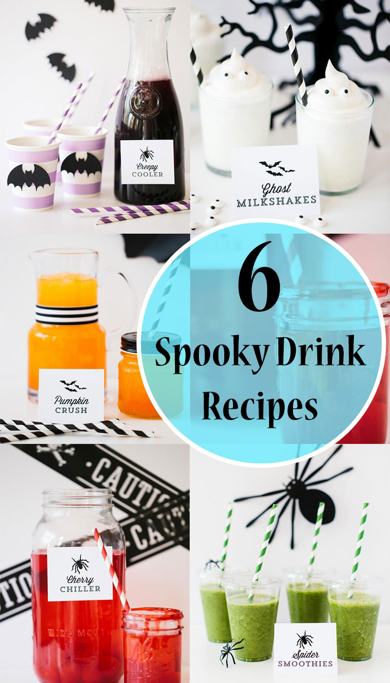 Drink and Punch Bowl Recipes for a Halloween Party. Spooky Drinks for kids. Happy Halloween!